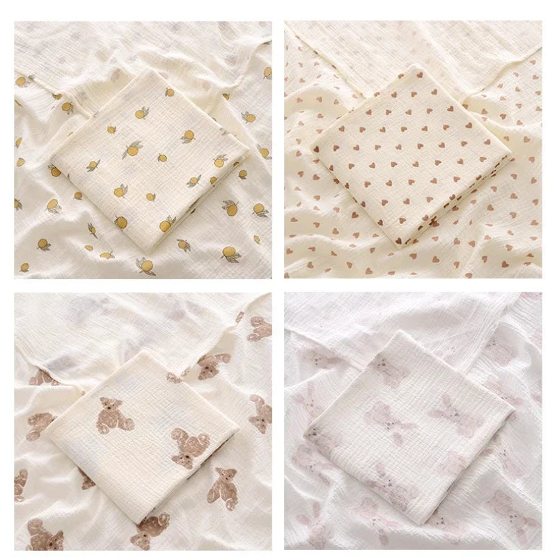 BabyLuxe Wickeldecke aus Baumwolle Muslin 100x100 cm, Atmungsaktiv & Nachhaltig 1