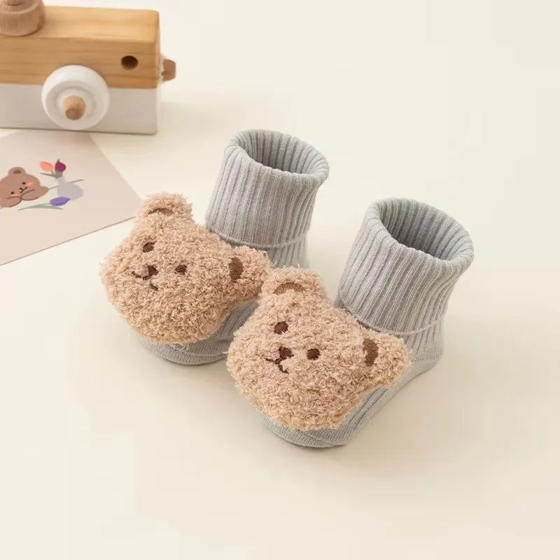 Variant image for Süße Cartoonbären Socken Aus Baumwolle Mit Anti-Rutsch-Sohle Für Neugeborene Und Kleinkinder-2