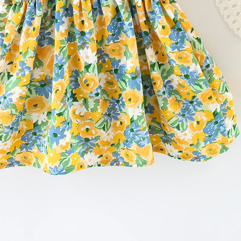 Blumen-Mädchenkleid Set mit Hut - Sommermode für Kleinkinder 0-3 Jahre 4