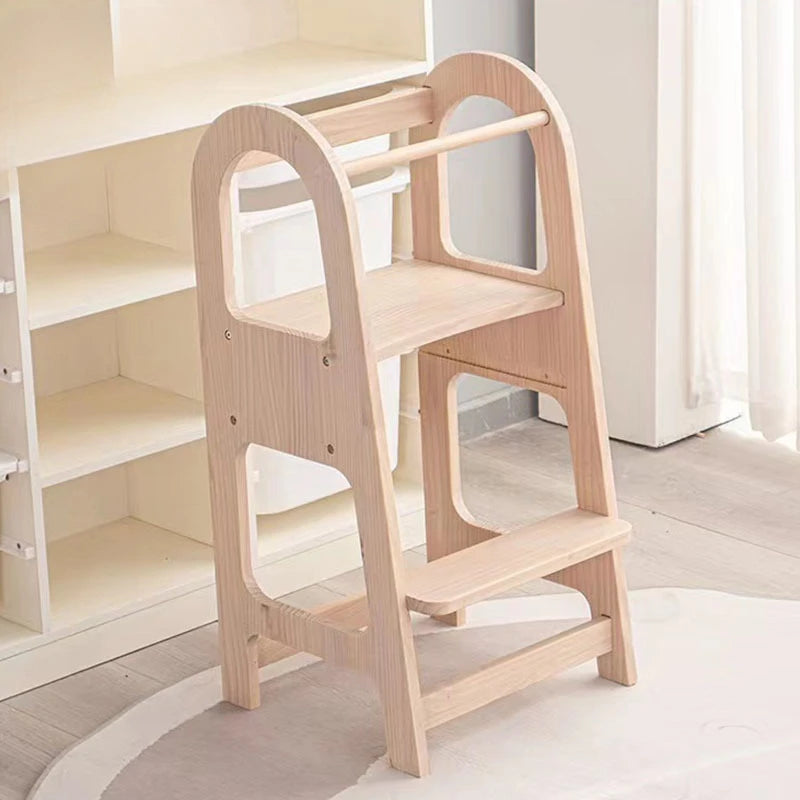 Tritthocker 2-stufig aus Holz für Kleinkinder zum Händewaschen Lernen