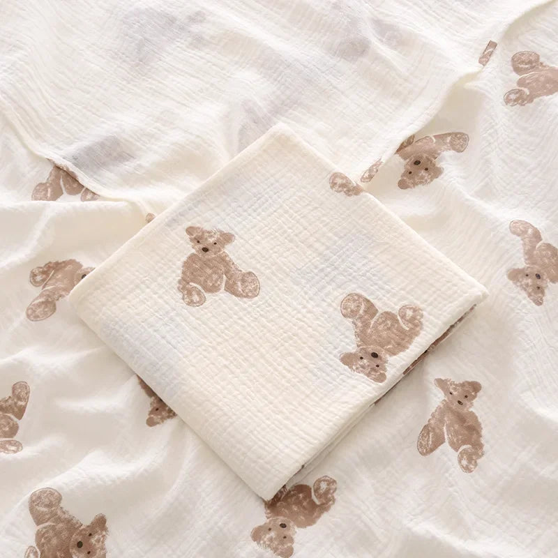 Variant image for BabyLuxe Wickeldecke aus Baumwolle Muslin 100x100 cm, Atmungsaktiv & Nachhaltig-5
