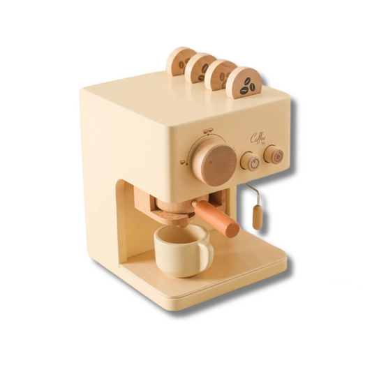 Kaffeemaschine Spielzeug aus Holz nach Montessori Prinzip
