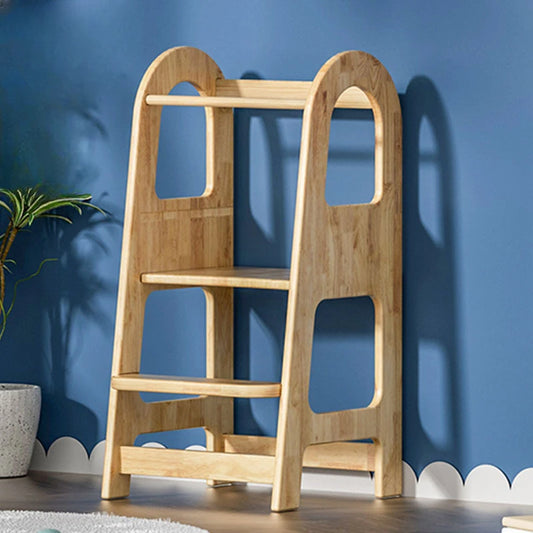 2-step wooden step stool for toddlers to learn to wash their hands