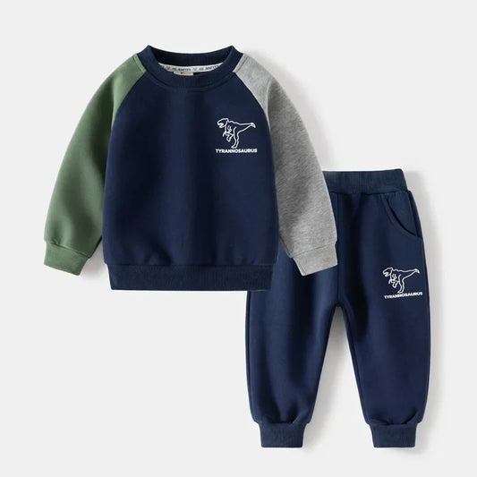 B-Caton - Kinderkleidung Set für Jungen, Farb-Patchwork, Bequemes 2-teiliges Outfit 1