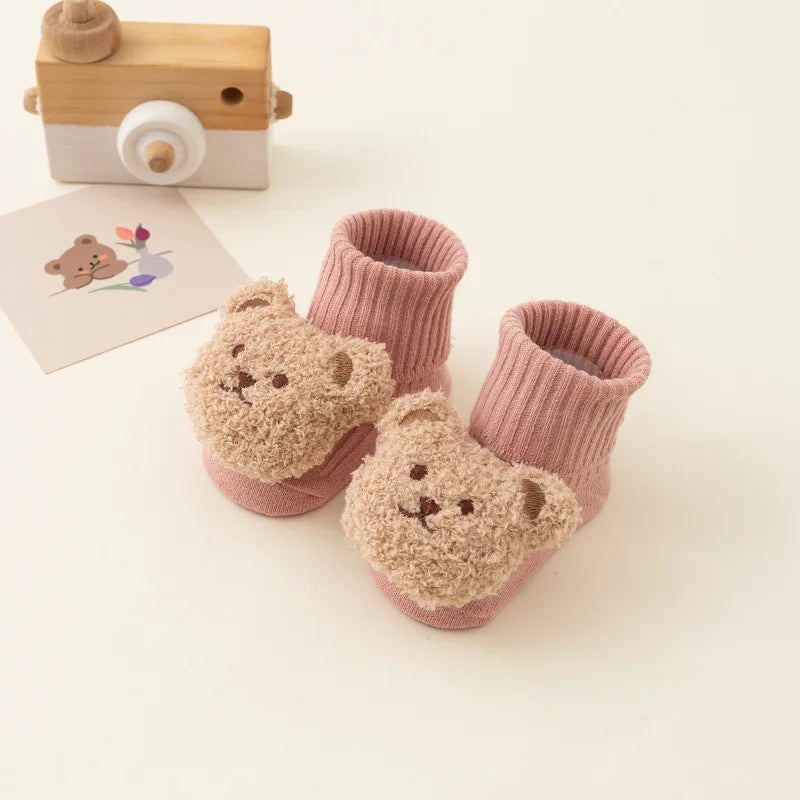 Variant image for Süße Cartoonbären Socken Aus Baumwolle Mit Anti-Rutsch-Sohle Für Neugeborene Und Kleinkinder-1