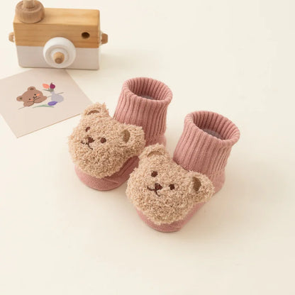 Variant image for Süße Cartoonbären Socken Aus Baumwolle Mit Anti-Rutsch-Sohle Für Neugeborene Und Kleinkinder-1