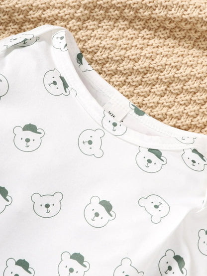 Babyset Mit Bärenmotiv - Langarmoberteil Und Grüne Hose Für 3-24 Monate, Nachhaltige Materialien 2