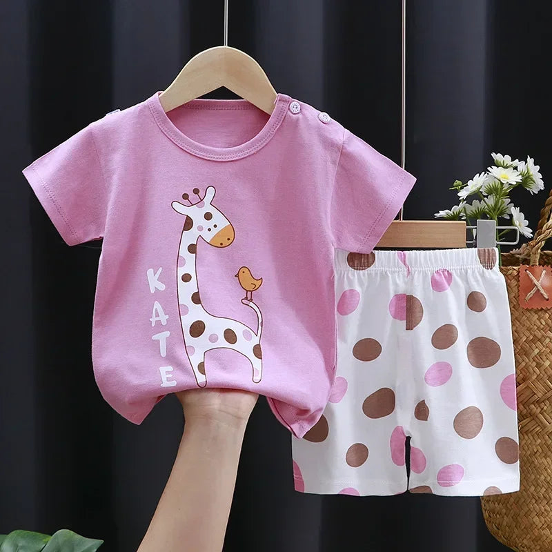 Variant image for B-Caton - 2-teiliges Baumwoll Kinder T-Shirt und Shorts Set, Atmungsaktiv für 1-5 Jahre-10