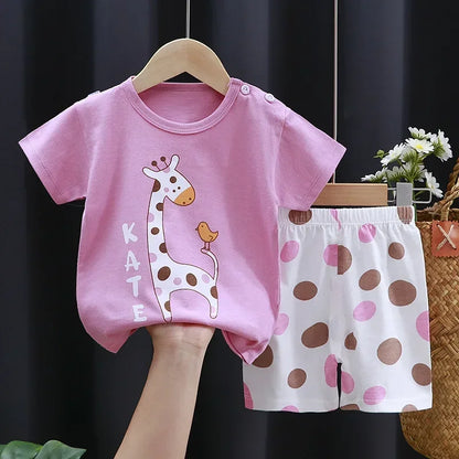 Variant image for B-Caton - 2-teiliges Baumwoll Kinder T-Shirt und Shorts Set, Atmungsaktiv für 1-5 Jahre-10
