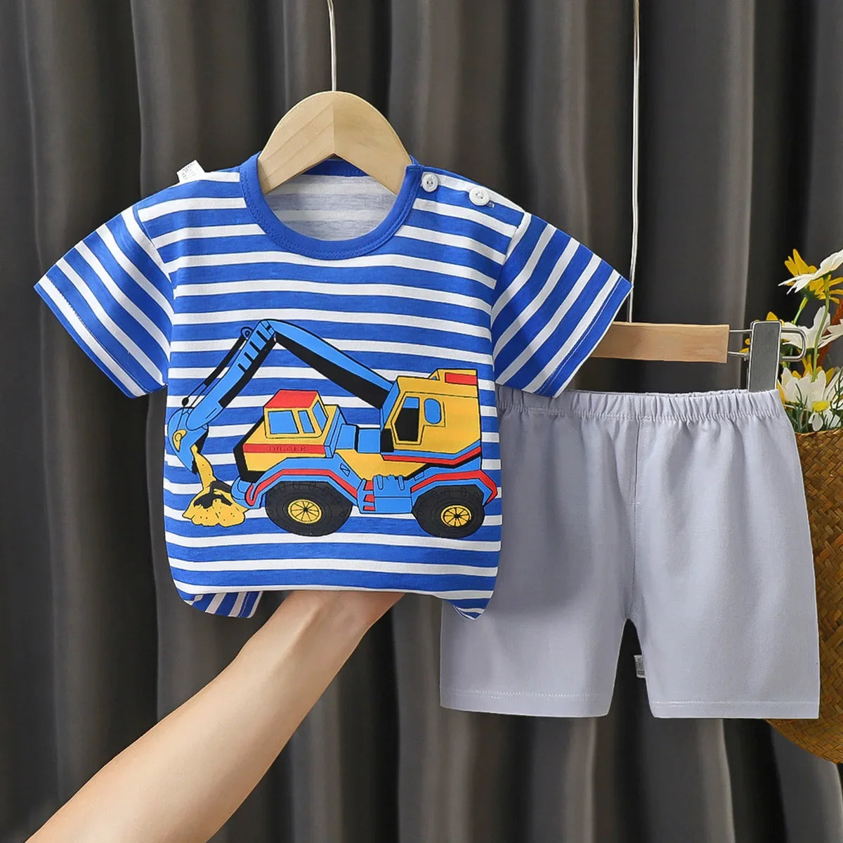 Variant image for B-Caton - 2-teiliges Baumwoll Kinder T-Shirt und Shorts Set, Atmungsaktiv für 1-5 Jahre-6