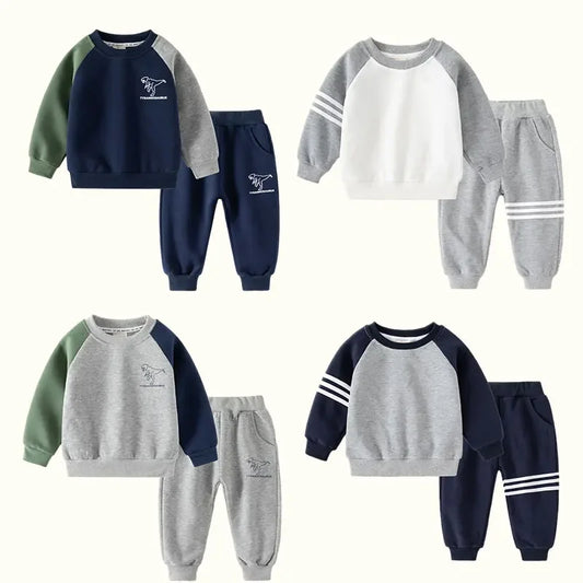 B-Caton - Kinderkleidung Set für Jungen, Farb-Patchwork, Bequemes 2-teiliges Outfit 2