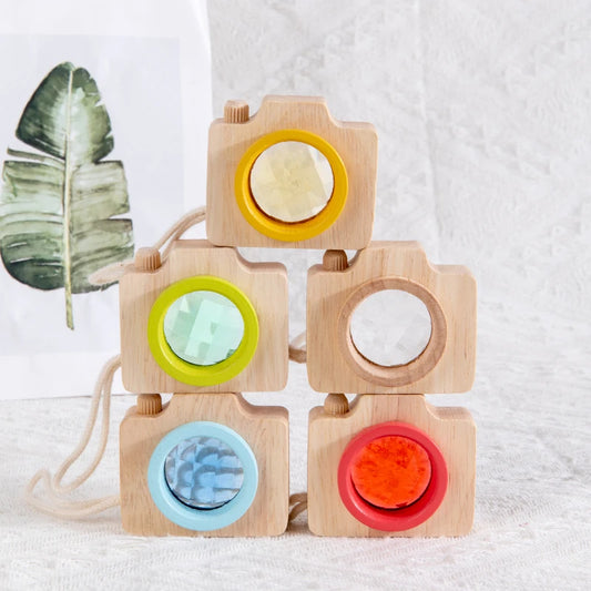 Montessori Kaleidoskop Kamera Spielzeug Holzspielzeug für Babys und Kinder