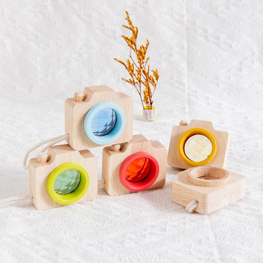 Montessori Kaleidoskop Kamera Spielzeug Holzspielzeug für Babys und Kinder