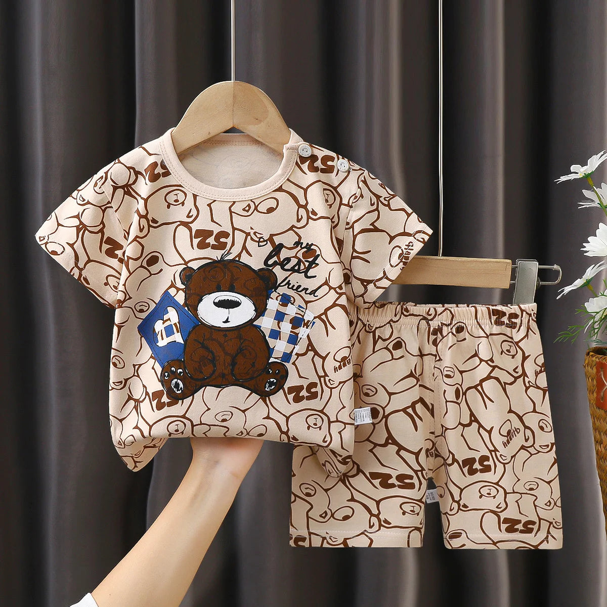 B-Caton - 2-teiliges Baumwoll Kinder T-Shirt und Shorts Set, Atmungsaktiv für 1-5 Jahre 3