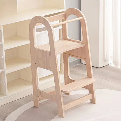 Tritthocker 2-stufig aus Holz für Kleinkinder zum Händewaschen Lernen