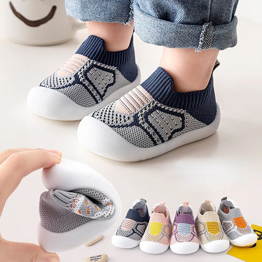 Weiche Anti-Rutsch Babyschuhe Mit Rutschfester Gummi-Sohle Für Jungen Und Mädchen 1