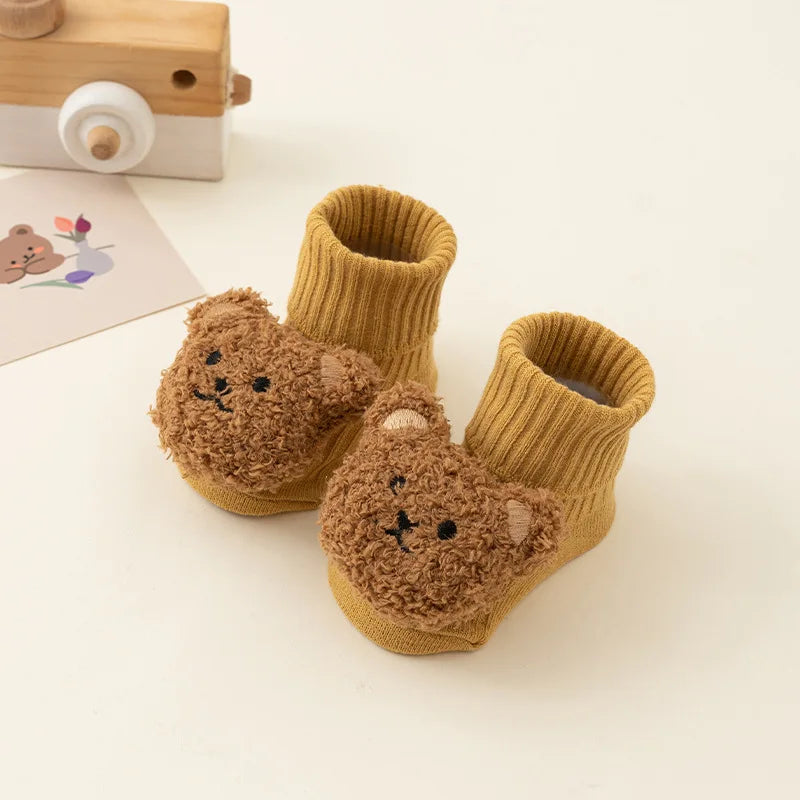 Süße Cartoonbären Socken Aus Baumwolle Mit Anti-Rutsch-Sohle Für Neugeborene Und Kleinkinder 4