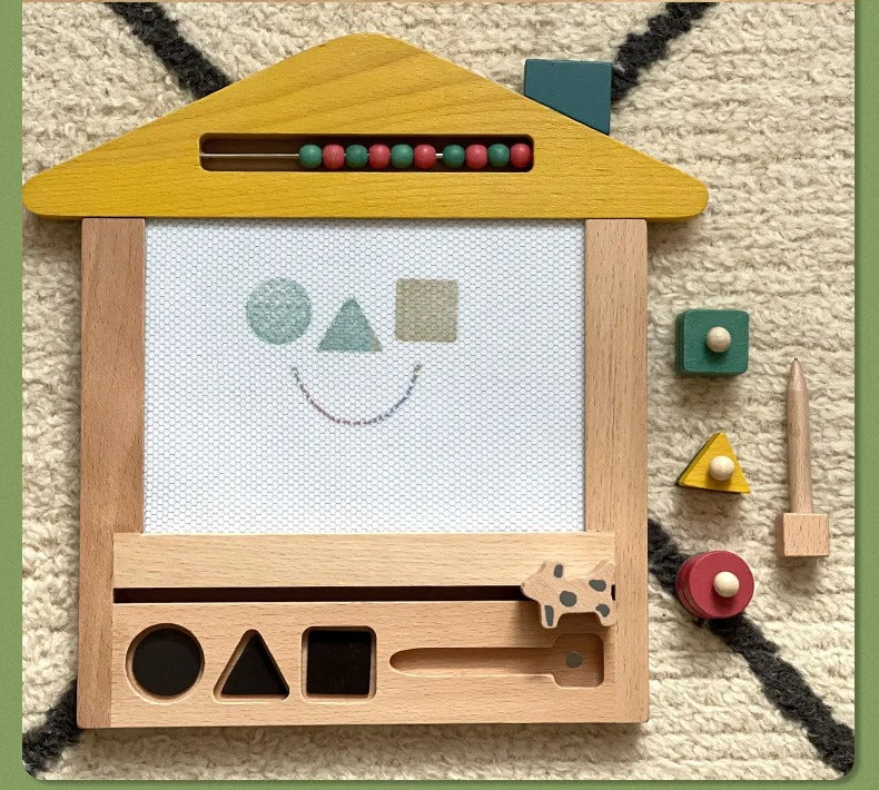 Montessori children's painting and drawing board. Learn to write and paint.